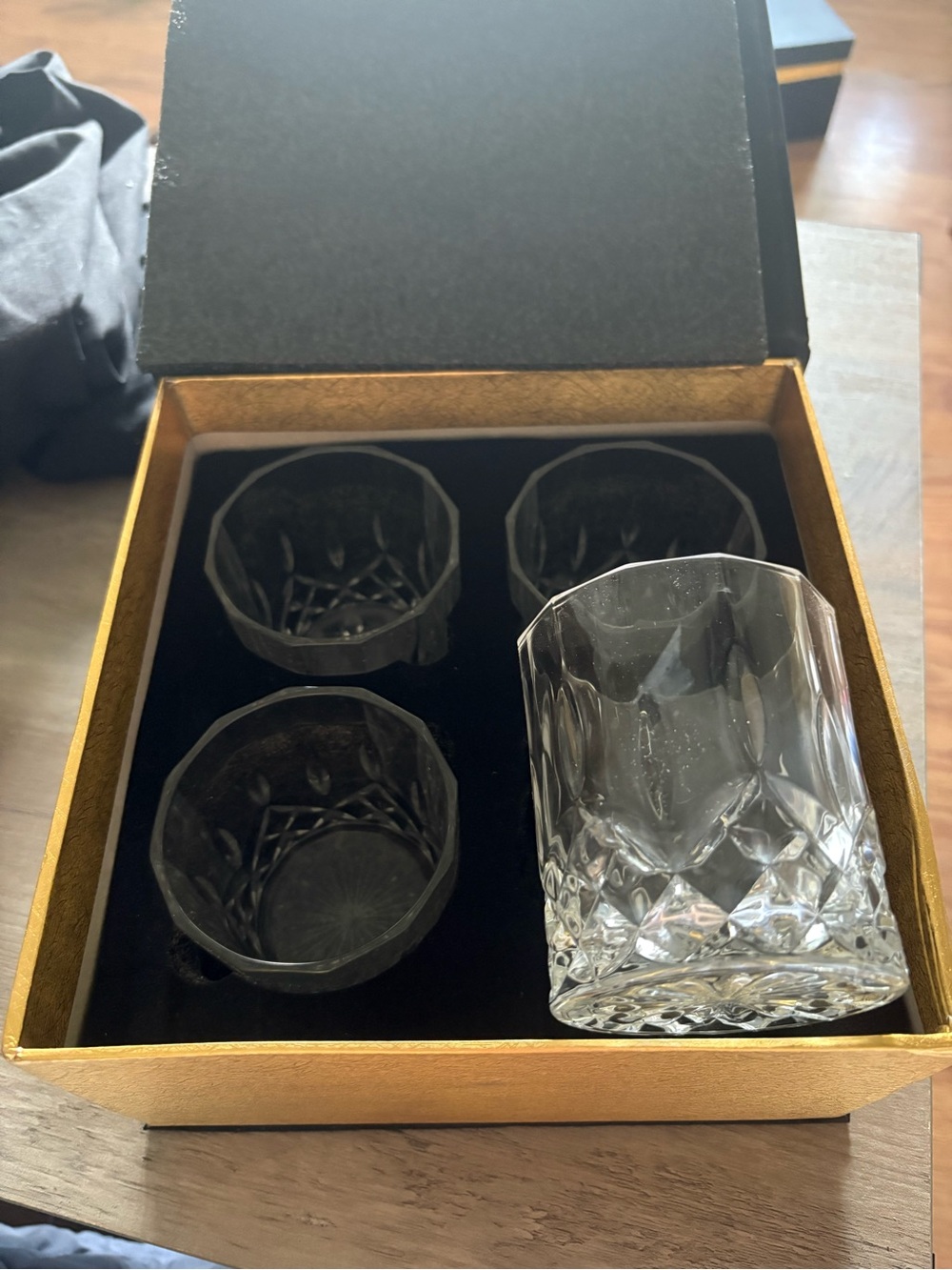 Crystal Cut Glass Whiskey Tumblers - Clear (Set of 4)
